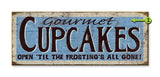 Gourmet Cupcakes Wood 17x44