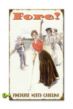 FORE! Lady Golfer Metal 14x24