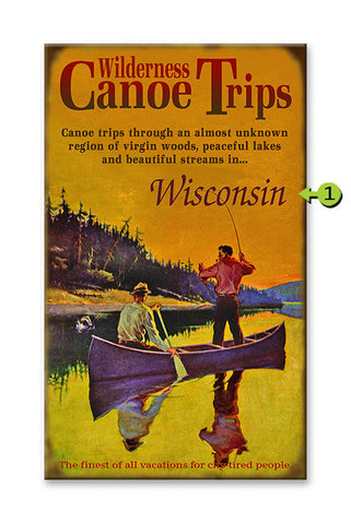 Wilderness Canoe Trips Wood 18x30