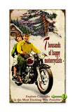Thousands of happy motorcyclists. Metal 14x24