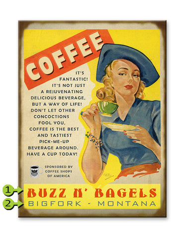 Coffee/Blonde Holding Coffee Cup Wood 23x31