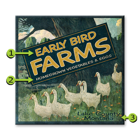 Early Bird Farms, Geese Metal 28x28