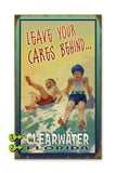 Leave your cares behind Metal 23x39