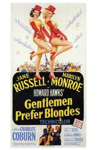 Gentlemen Prefer Blondes, c.1953 - style C Movie Poster Print