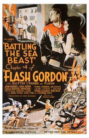Battling the Sea Beast Movie Poster Print