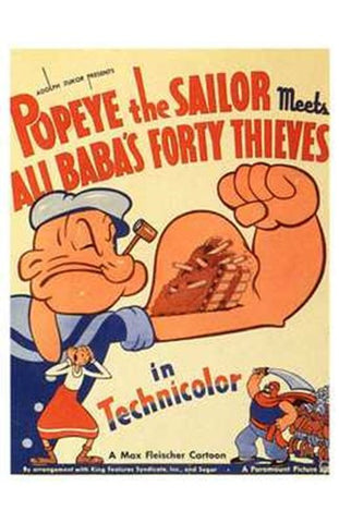 Popeye the Sailor Meets Ali Baba and the Movie Poster Print