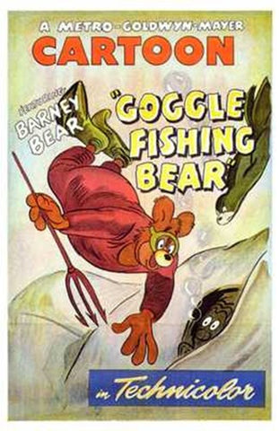 Goggle Fishing Bear Movie Poster Print