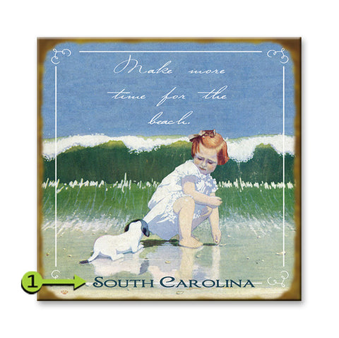 Make Some Time for the Beach Metal 18x18