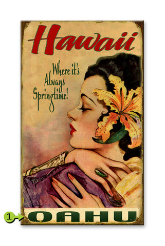 Hawaii Springtime Lily (Select your favorite island) Wood 18x30