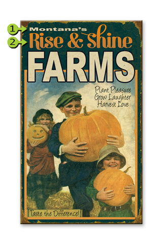 Kids and Pumpkins Wood 18x30