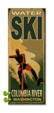 Water Skier Silhouette Wood 17x44