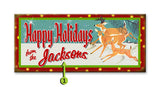 Happy Holidays (Red) Metal 10.5x24