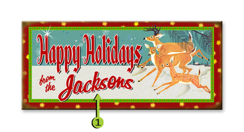 Happy Holidays (Red) Metal 10.5x24