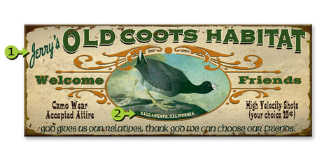 Old Coot's Habitat Wood 17x44