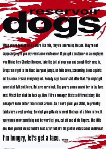 Reservoir Dogs Movie Poster Print