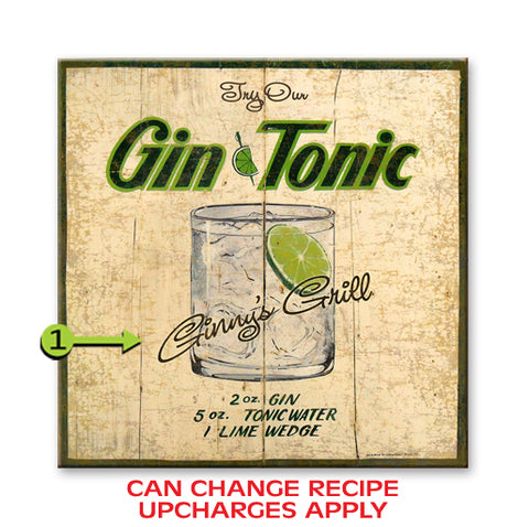 Gin and Tonic Wood 28x28
