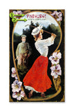 Golfer in Red Skirt Wood 18x30