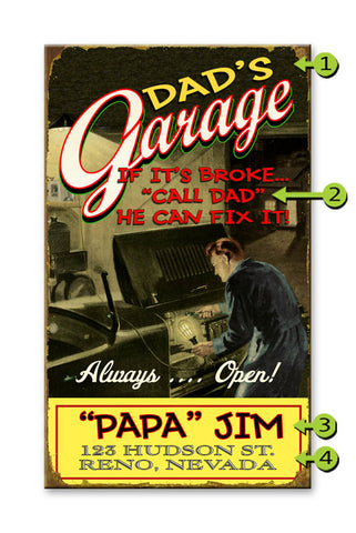Dad's Garage Metal 18x30