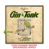 Gin and Tonic Metal 28x28