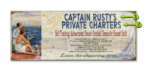 Aye Aye Captain! Private Charters Metal 14x36