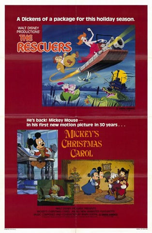 Mickey's Christmas Carol -Rescuers Movie Poster Print