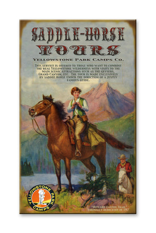 Saddle Horse Tours of Yellowstone Metal 18x30
