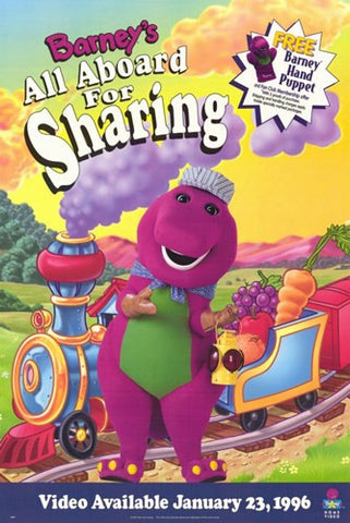Barney's All Aboard For Sharing Movie Poster Print