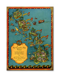 Map of Hawaiian Islands Metal 28x38