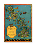 Map of Hawaiian Islands Wood 23x31