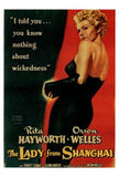 The Lady From Shanghai Movie Poster Print