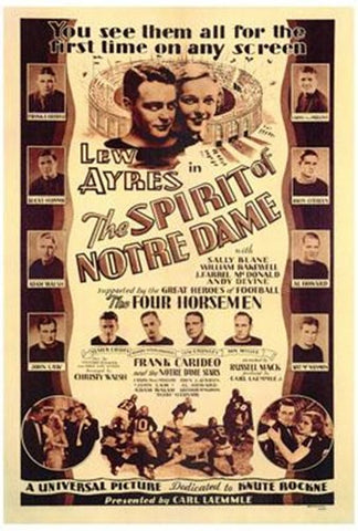 The Spirit Of Notre Dame Movie Poster Print