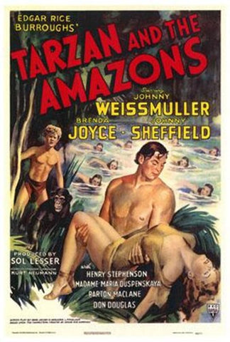 Tarzan And The Amazons Movie Poster Print