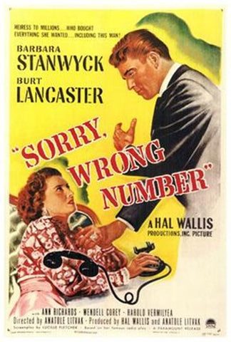 Sorry  Wrong Number Movie Poster Print