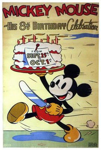 Mickey Mouse In His 8Th Birthday Celebra Movie Poster Print