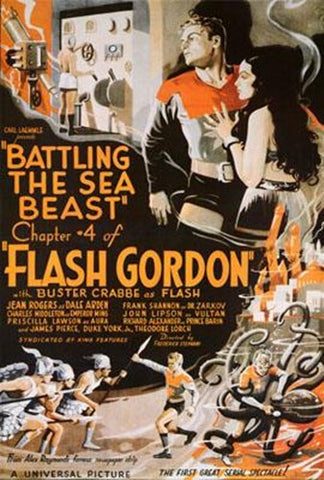 Battling The Sea Beast Movie Poster Print
