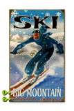Snowflake Skier Wood 18x30