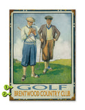 Pipe Smoking Golfer Metal 23x31
