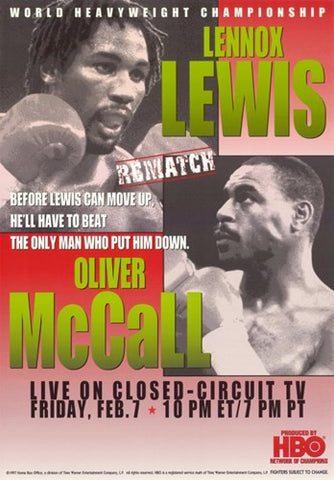 Lennox Lewis vs Oliver McCall Movie Poster Print