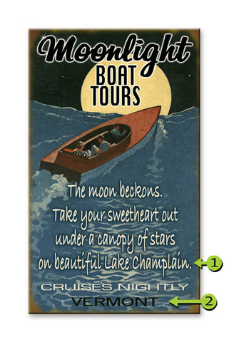 Moonlight Boat Tours Wood 28x48