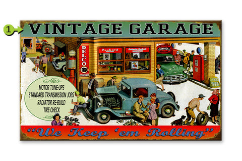 Vintage Garage Wood 28x48