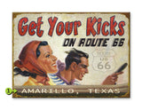 Get Your Kicks Metal 17x23