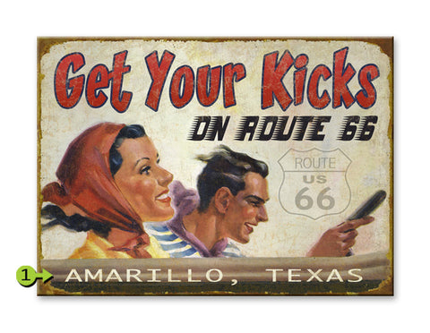 Get Your Kicks Metal 17x23