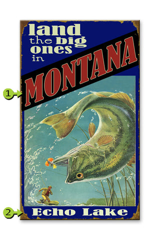 Land the Big Ones (Bass) Metal 14x24