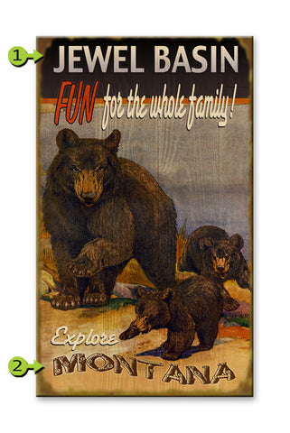 Black Bears, Fun for the Whole Family Wood 28x48