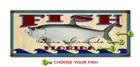 Saltwater Fish (Choose your Saltwater Fish) Metal 14x36