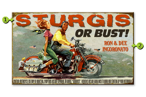 Sturgis or Bust Metal 23x39