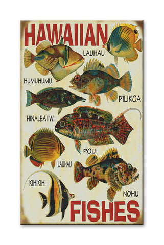 Hawaiian Fishes Wood 28x48