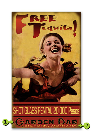 Tequila Girl - Free Tequila Metal 23x39