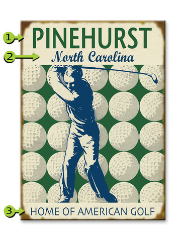 Golf Ball Background Metal 17x23