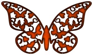 ArtFuzz Butterfly Metal Home Decor with Faux Copper Finish 14x23.5